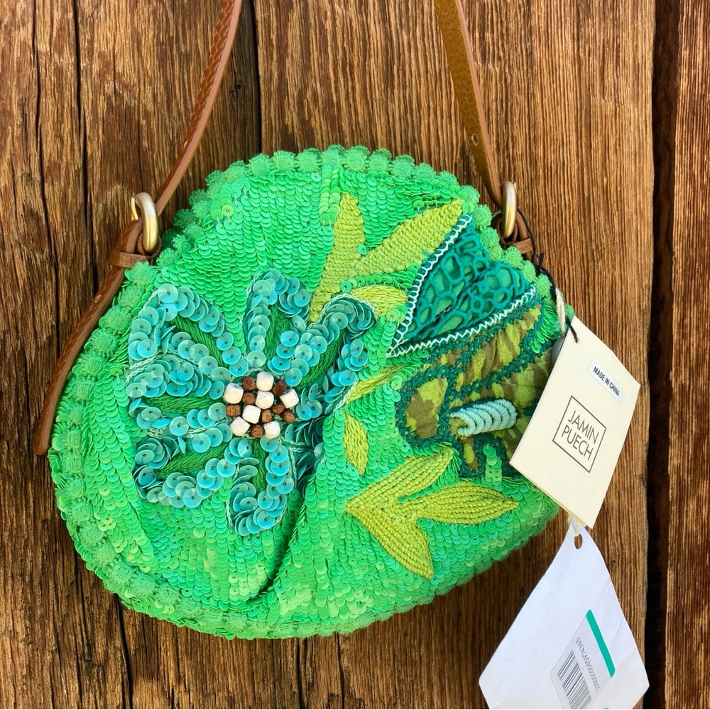 NWT Jamin Puech green sequined Anthropologie clutch bag